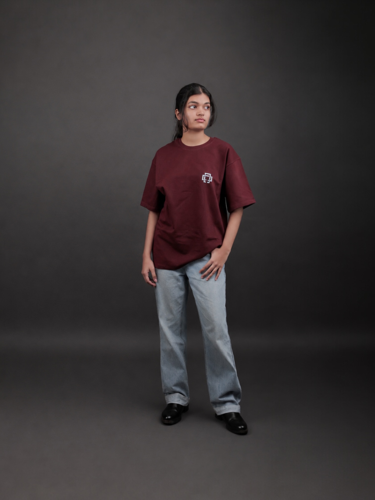 CC MAROON OVERSIZED T-SHIRT