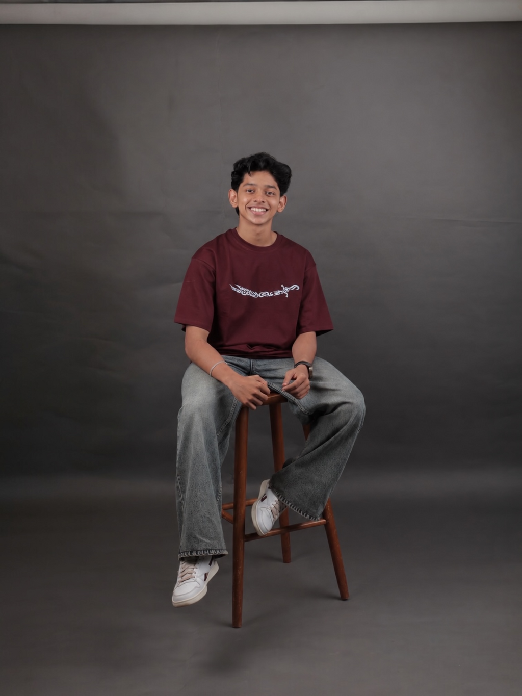 SAYF MAROON OVERSIZED T-SHIRT